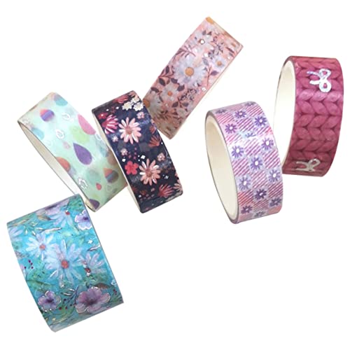 VILLCASE 1 Satz Gänseblümchen Washi Tape Scheckheft Scrapbbok Bastel Material Abnehmbares Klebeband Regenbogenband Aufkleber Spender Washi-tape-masse Bastelbänder Japanisches Papier 6rollen von VILLCASE