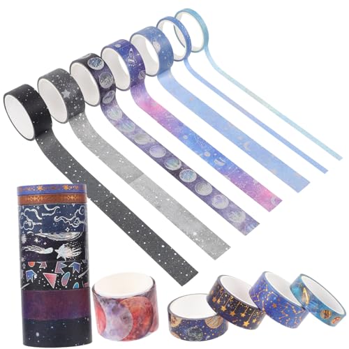 VILLCASE 1 Satz Galaxy-papierband Scrapbooking Zubehör Büro Dekoration Geschenkband Schreibwaren Bastelpapier Klebebandspender Washi-tape-aufkleber Selbstklebende Diy-klebebänder 19 Rollen von VILLCASE