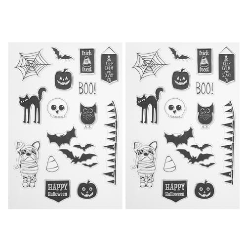 VILLCASE 1 Satz Halloween-stempel Dekoration Machen Dekorative Transparente Stempel Halloween-partygeschenke Transparente Stempel Zum Basteln Geburtstag Briefmarken Heimwerken Plastik 2st von VILLCASE