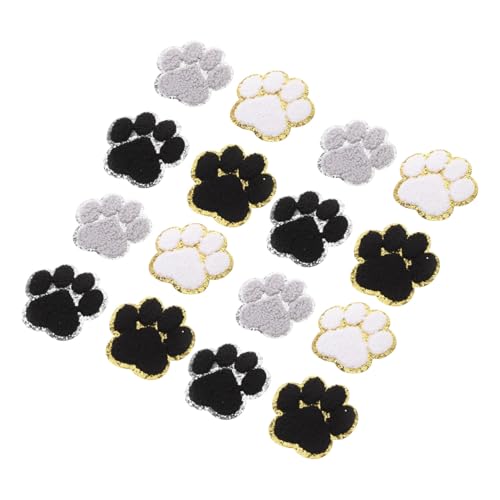 VILLCASE 1 Satz Hundepfotenpflaster Kleidung Nähen Patch Katze Patch Zum Aufbügeln Bling Aufkleber Strass Gestickte Aufnäher Nähen Stickereiflecken Sternenaufnäher Für Kleidung Stoff 16st von VILLCASE