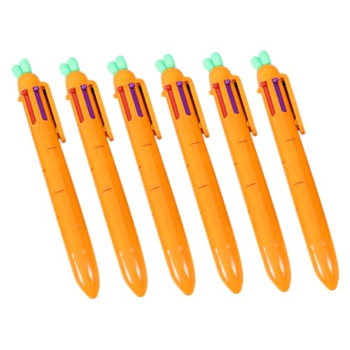 VILLCASE 1 Satz Karotten-kugelschreiber Desktop-kugelschreiber Zeichenstifte Für Den Haushalt Kawaii-schreibstift Tragbarer Kugelschreiber Desktop-schreibstift Plastik Orange 6st von VILLCASE