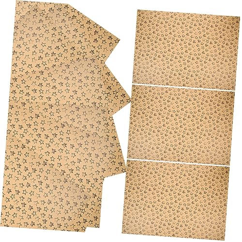 VILLCASE 1 Satz Kraft-geschenkpapier Paketpapier Packpapier Geburtstagsgeschenk Band Schwarzes Geschenkpapier Stern Geschenkpapier Geburtstag Verpackungspapier Kraftpapier 10st von VILLCASE