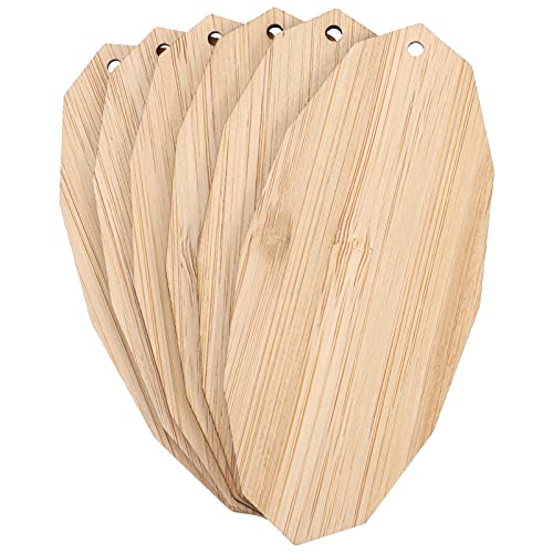 VILLCASE 1 Satz Leeres Bambus-lesezeichen Leere Etiketten Handgefertigte Hängeetiketten Leere Lesezeichen Bastelmaterial Bastel Materialien Graffiti-lesezeichen Diy-material Holz 6st von VILLCASE