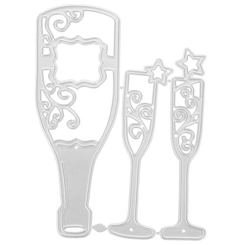 VILLCASE 1 Satz Messerform Für Rotweinflaschen Gläser Gestanzt Stanzteile Für Die Kartenherstellung Diy Handwerk Stanzschablone Scrapbooking-stanzlinge Stanzformen Kohlenstoffstahl Silver von VILLCASE