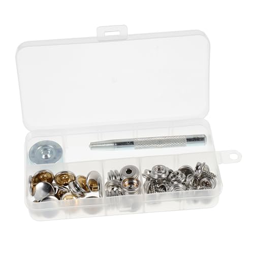 VILLCASE 1 Satz Nietdruckknopf Drahtcrimper Spiel Kfz-einbausatz Plane Druckknöpfe Marine-snap-kit Knopfloch Bausätze Verschluss Batterie Küche Tilly Tüllen-werkzeugsatz Kam Silver Metall von VILLCASE