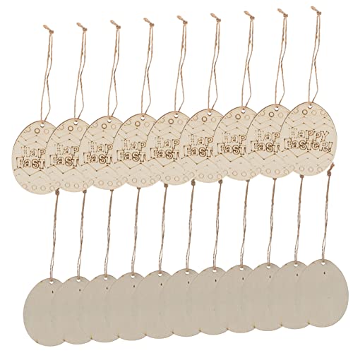 VILLCASE 1 Satz Ostern Holzspäne Geschenkidee Ostern Ostergeschenkideen Unvollendete Holzstücke Gefälschte Eier Osterei Eiförmige Holzscheiben Ostern Basteln Selber Machen Khaki 20st von VILLCASE