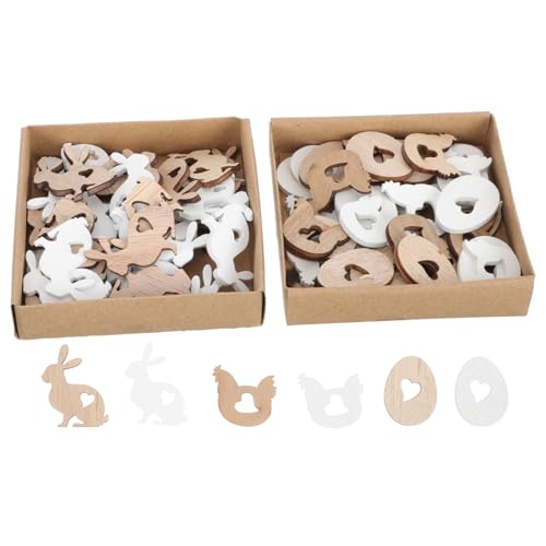 VILLCASE 1 Satz Ostern Selber Machen Osterkörbe Für Chip Stuffer Korb Verwöhner Zubehör Für Heißluftfritteusen Ei Wilderer Braten Kaninchen Eierringe Spiele Beige Holz 72st von VILLCASE