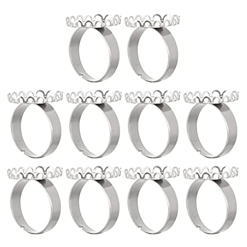 VILLCASE 1 Satz Ringhalter Schmuckherstellung Schmuck Machen Schmuck Diy Ringdesign Diy Ringbasis Makramee Ringe Silber Gold Ring Diy Zubehör Ringrohling Basis Für Diy Rostfreier Stahl 10st von VILLCASE