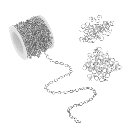 VILLCASE 1 Satz Schmuckkette Zange Schleife Sprungringe Hummerschere mehrere schmuckherstellung schmuck machen Kettenschnallen-Kit Kettenset zur Herstellung von Armbändern Legierung Silver von VILLCASE