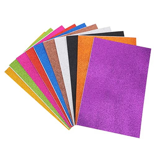 VILLCASE 1 Satz Schwamm Glitzerpapier Computerpapier Selbstklebendes Glitzerpapier Bastelset Basteln Für Geschenkverpackungspapier Diy Handgemachtes Material Colorful 10st von VILLCASE