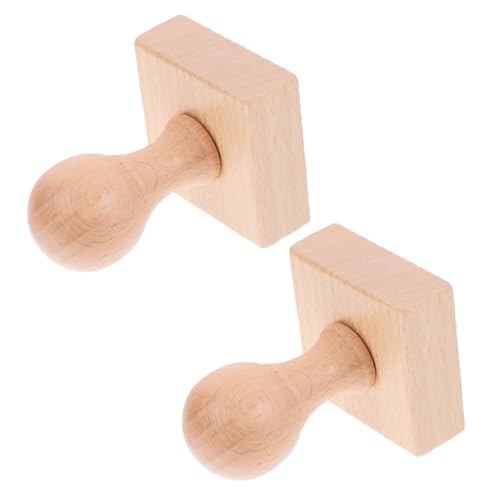 VILLCASE 1 Satz Stempel Für Kinder Prägestempel Kreative Diy Holzstempel Handgefertigter Holzstempel Dekorative Holzstempel Blockstempel Holzstempel Selber Machen Beige Hölzern 2st von VILLCASE