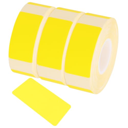 VILLCASE 1 Satz Thermoetikettenpapier Etikettendrucker Klopfen Farbige Runde Aufkleber Klebeetiketten Aufkleberhersteller Planer-aufkleber Inhaber Selbstklebendes Papier Yellow 3 Rollen von VILLCASE