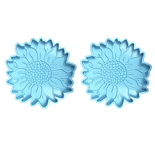 VILLCASE 1 Satz Untersetzer Silikonform Künstliche Pflanzen Sonnenblumen-aufkleber Würfelform Sunflower Sonnenblumenö Moul Silikonform Für Diy Form Aus Epoxidharz Kieselgel Blue 2st von VILLCASE