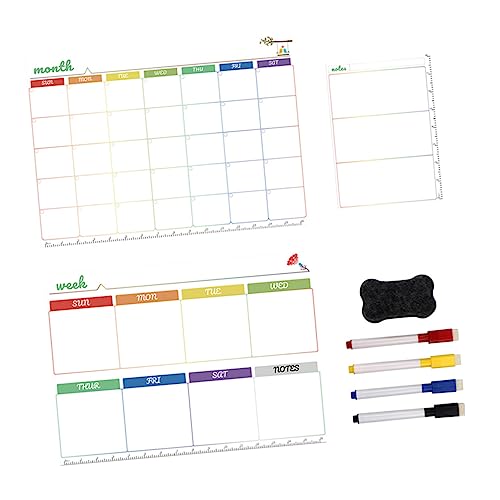 VILLCASE 1 Satz Whiteboard-kühlschrankmagnet Monatliche Magnetische Plantafel Tägliche Magnettafel Magnet-notizblock-planer-kalender Hausplantafel Whiteboard-folie Für Haustiere Colorful von VILLCASE