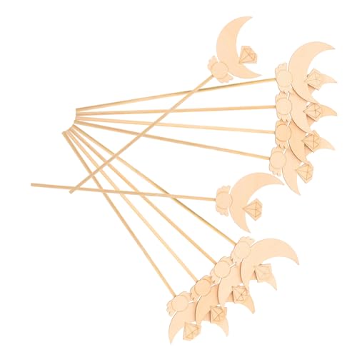 VILLCASE 1 Satz Zauberstab Aus Holz Fairy Wand Bastelset Für Toys Puzzle Kleinkind Leichtes, Helles Kreativer Feenstab Graffiti-fee-zauberstäbe Beige 10st von VILLCASE