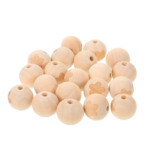 VILLCASE 1 Satz Zubehör Für Holzperlen Perlen Zur Schmuckherstellung Anhänger Aus Tonperlen Armband Machen Holzperlen Armband Abstandsperlen Armband Herstellung Kit Perlen Beige 20st von VILLCASE