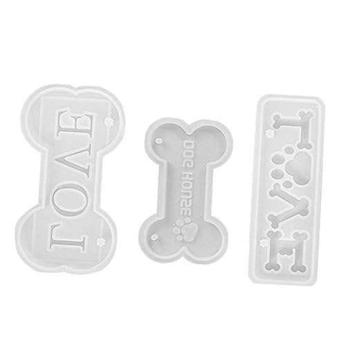 VILLCASE 1 Set Epoxidharzform Tablettform Haustierketten Set Fondantformen Hundeform Schlüssel Buchstaben Zubehör Nummer Hand Zubehör Hundepfotenform Kerzenformen Verschlüsse von VILLCASE