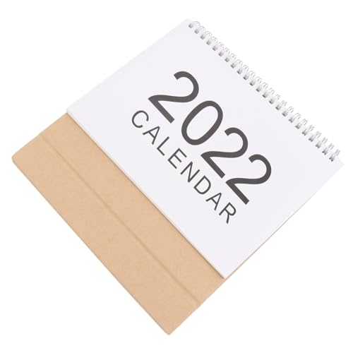 VILLCASE 1 Stück 2022 2022 Einfacher Tischkalender Tischdekorationskalender Mini-kalender Desktop-tischkalender Ungemusterter Kalender Staffelei Kalender Klappkalender 2022 Papier von VILLCASE