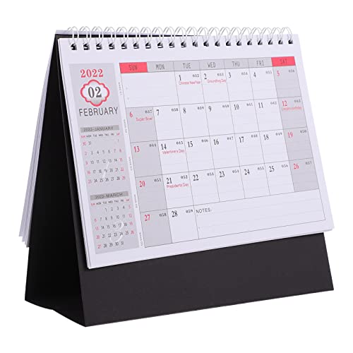 VILLCASE 1 Stück 2022 2022 Englischer Tischkalender Tischstaffelei Monatskalender Staffeleien Wandkalender Kalender Desktop Kalender Liste Adventskalender Für Adventskalender Schwarzes von VILLCASE