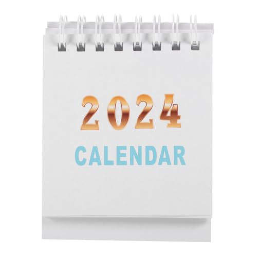 VILLCASE 1 Tischkalender 2024 tischkalender basteln schreibtischkalender jahreskalender Kalender Registerkarten Tisch-Staffelei-Kalender deko Mini-Kalender Desktop-Kalender 2024 Papier Weiß von VILLCASE