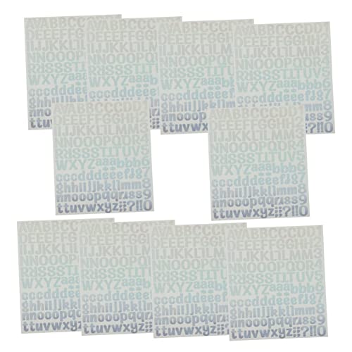 VILLCASE Selbstklebende Vinyl Buchstaben Aufkleber Wasserfeste DIY Alphabet Sticker Für Scrapbooking A4 Format Glänzende Holographische Oberfläche Pro Packung von VILLCASE