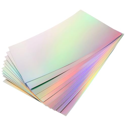 VILLCASE 10 Blatt Holografischer Karton 11 67 X 8 5 Cm. 25-Zoll-Folienkarton Dickes Holografisches Papier Holografisches Kartonpapier Für Sammelalben Kunsthandwerk Und Kartenherstellung von VILLCASE