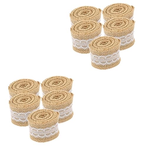 VILLCASE 10 Rollen Einfarbige Leinenstreifen praktisches Geschenkband Wickelband weben schneidbares Dekor ribbon bandfeile verschleißfestes Geschenkband Spitzenband Jute von VILLCASE