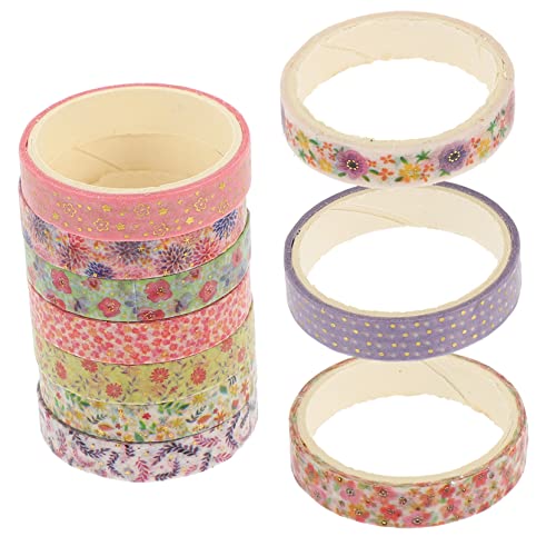 VILLCASE 10 Rollen Heißpräge-washi-tape Papierklebeband Selber Machen Dekoratives Klebeband Punkt Aufkleber Verwaschen Textmarker Spender Scrapbook-diy-klebebänder Japanisches Papier von VILLCASE