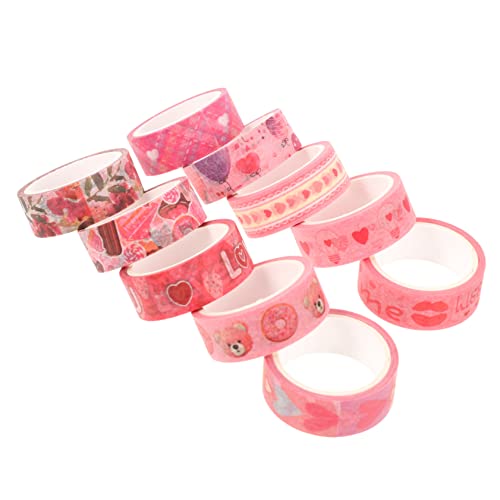 VILLCASE 10 Rollen Valentinstag Washi Tape geschenkideen valentinstag valentine decoration dekoratives Washi-Tape altes Washi-Tape aufkleber Briefpapier-Set Tagebuchband Scrapbook-Klebeband von VILLCASE