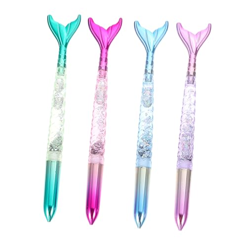 VILLCASE 10 Sätze Meerjungfrau Kugelschreiber Mermaid-stift Für Notizen Kugelschreiber Mit Mermaid-design Süßer Bürostift Glitzerstifte Student Gelstift Meerjungfrau Gelstifte 4 Stück * 10 von VILLCASE