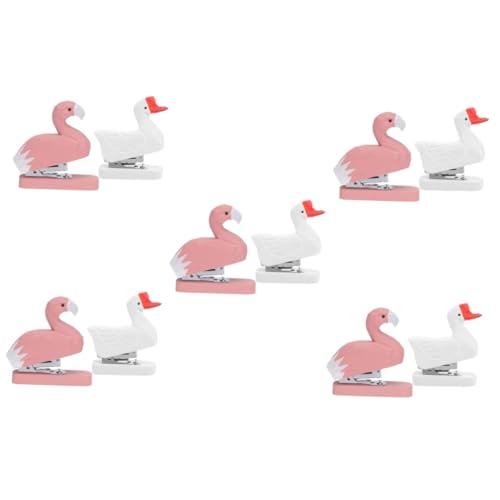 VILLCASE 10 Stk Tierhefter Hefter in Tierform Bürohefter Zubehör Lustiger Hefter Mini-gänseskulptur Tragbarer Hefter Mini-tischhefter Cartoon-hefter Flamingo-hefter Tierskulptur Eisen von VILLCASE