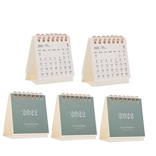 VILLCASE 10 Stück 2022 Tischkalender 2022 Inspirierender Tageskalender Kalender 2022 Monatlich Großer Whiteboard-kalender Inspirierender Blätterkalender Staffelei Kalender Beige Papier von VILLCASE