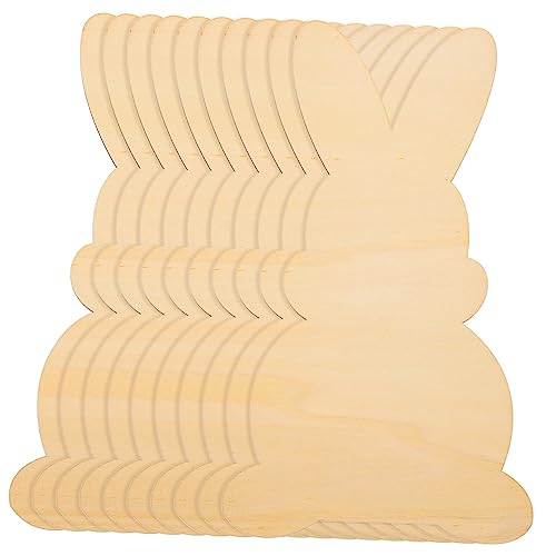 VILLCASE 10 Stück DIY Kaninchen Holzspäne Für Kaninchen Kaninchen Hasen Häschen Eier Hängende Hasenmatten Plüschhasen Blanker Kaninchen Stapler Mit Moos Bedeckter Hase von VILLCASE