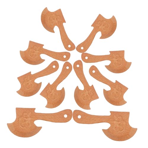 VILLCASE 10 Stück Holzschnitzmesser Strasssteine hängende Schlüsselanhänger-Dekoration Nagel Charms Kit Beil schmuckherstellung Holzgravur Retro- -Ornament hängende Verzierung Beige von VILLCASE