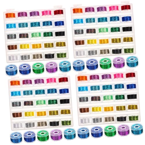 VILLCASE 100 Rollen Stickgarn Flickzeug Bunte Fäden Dekorative Nähfäden Zahnseide-kreuzstichfäden Glitzernde Fadenstickerei Nähgarn Zum Selbermachen Diy Nähset Garnrolle Zum Nähen Polyester von VILLCASE