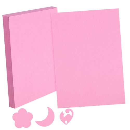 VILLCASE 100 Stk farbiger Karton farbiges Kopierpapier rosa Papier farbige Pappe Rosa Computerdruckerpapier A4-Farbkarton rosa Tonpapier Pastellkarton Karton aus farbigem Papier von VILLCASE