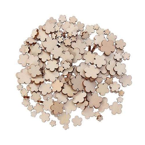 VILLCASE Holzausschnitte Blumenschnitzereien 100-teiliges Set für Dekorationen 6 Mm bis 15 Mm von VILLCASE