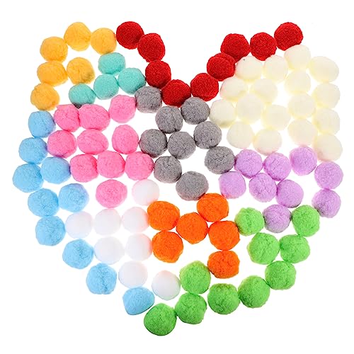 VILLCASE 100St Farbiger Plüschball Cute Decor stutzenhalter DIY Zubehör DIY Bastelmaterial schmuck Machen pom Bommel Hutkugeln selber Machen Kleidungsdekor Prop Polyester Colorful von VILLCASE