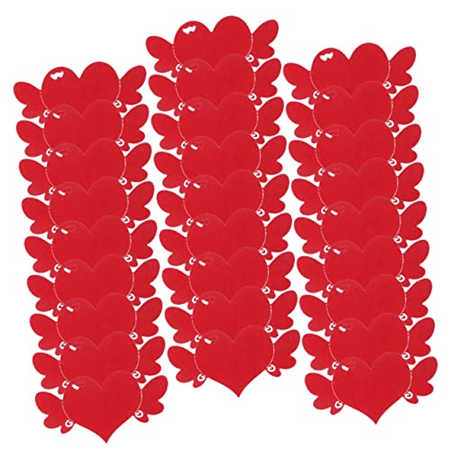 VILLCASE 100St Liebe Wunschkarte Valentinstag Dekoration Karton Herz-Tag Gefälligkeiten hochzeitsdeko wedding decoration Papierkarten red card Herz Karte valentine herz papiere rot von VILLCASE