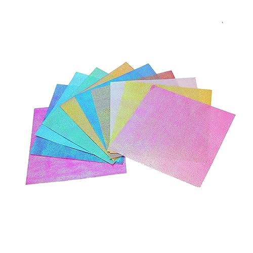 VILLCASE 100St farbiges Papier Quadrate Toilettenpapier Quilling-Papier Aquarellpapier Zellophanfolie bastelpapier craftpapier Paper cuts Iridescent paper schillerndes Papier buntes Papier von VILLCASE