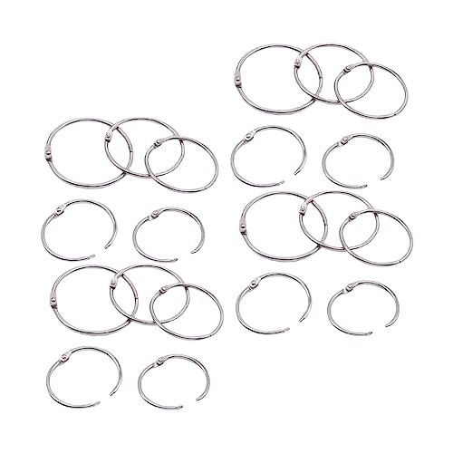 VILLCASE 100st Bindering Mini-ringbuch Mit 3 Ringen Bastelringe Frühling Transparenter Aufkleberträger Makramee-reifen Befestigungselemente Kokettenringe Binderringe Lose Netz Eisen Silver von VILLCASE