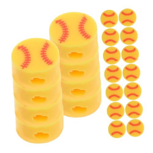 VILLCASE 100st Polymer-ton-perlenarmband Baseball Spacer Lose Perlen Volleyball-perlen Baseball-halskette Mit Perlen Fußballperlen Sport-polymer-ton-perlen Flache Runde Tonperlen Yellow von VILLCASE