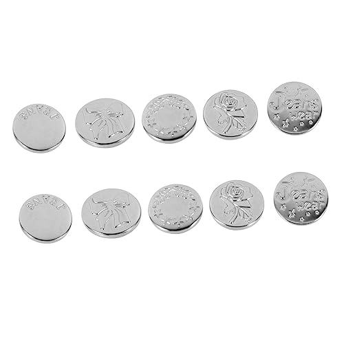 VILLCASE 10St Nagelfreie Metallknöpfe Magnetknopf Nähfreie, abnehmbare Knöpfe Jeansknöpfe Stifte Tasten Combo buttons for jeans knöpfe für jeanshosen Hosenknopf Jeans-DIY-Accessoires Silver von VILLCASE