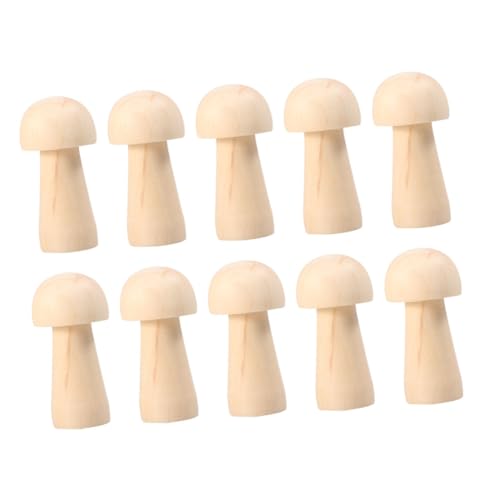 VILLCASE 10St Pilzpuppe aus Holz Kinder malen Spielzeug für Kinder Kinderpuppen Specht Puppe basteln für kinder bastelmaterial für kinder Puppenspielzeug Holzpuppe Pilz Hölzern von VILLCASE