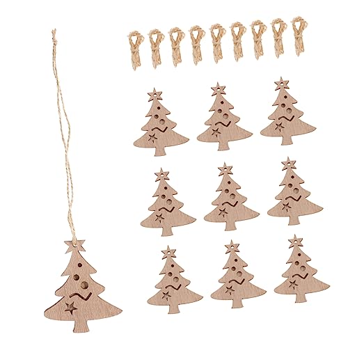 VILLCASE 10st Doppelte Dekorative Holzspäne Rosa Ornamente Für Den Weihnachtsbaum Weihnachtsfahne Weihnachtsdekoration Weihnachtliche Nussknacker Gold Anzeige Dekorationen Bausätze Hanfseil von VILLCASE