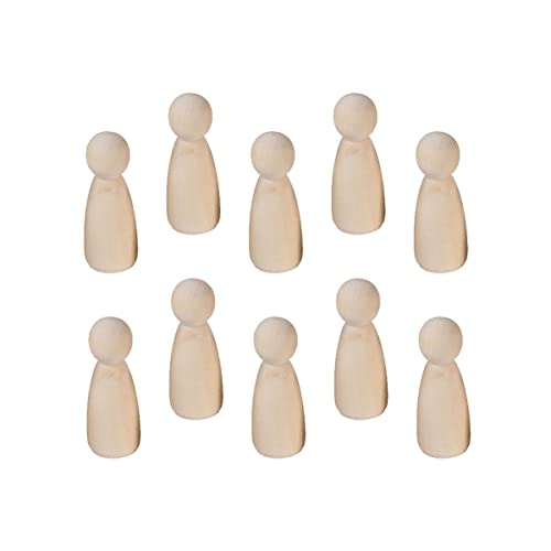 VILLCASE 10st Puppenspielzeug Engelpuppe Zu Weihnachten Kohlbeetpuppen Für Mädchen Peg-puppe Menschen Mini Dolly Heringe Puppenkleidung Mädchen-stöpselpuppen Figuren Teenager Hölzern Yellow von VILLCASE