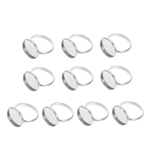 VILLCASE 10st Ringhalter Silberne Biegeringe Midi- Schnalle Bausätze Für Verstellbare Ringe Öffner Zubehör Bausatz Schwenken Zappeln Ringverschluss Lünette Sizer Uk Rostfreier Stahl Silver von VILLCASE