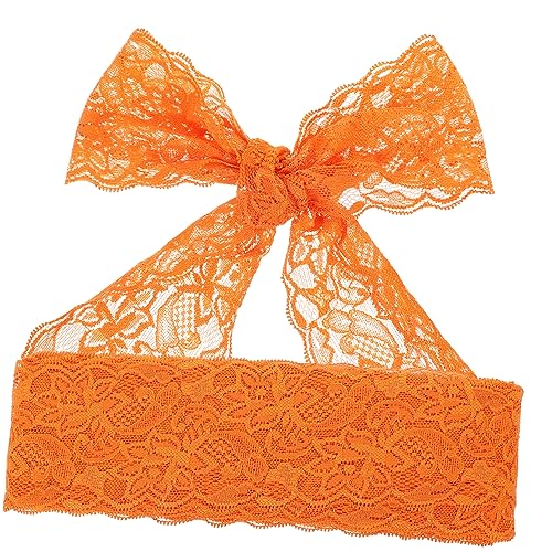 VILLCASE 10st Stretch-spitze Breiter Spitzenbesatz Weiße Tischdecke Aus Perlentüll Stoffschere Quasten Aus Baumwolle Floral Bestickte Spitze Spitzenarmband Bänder Kragen Elasthan Orange von VILLCASE