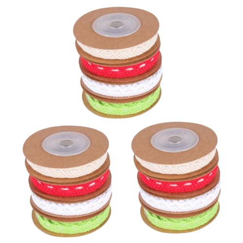 VILLCASE 12 Rollen 2 Spitzenbänder aus Baumwolle Pastellfolienvorhänge Macaron Verpackungsband für Party Spitzenband geschenkband ribbon selbstklebende Verpackungsbänder Schleifenband von VILLCASE