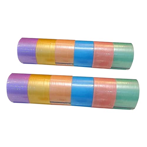 VILLCASE 12 Rollen Goo-Ball-Tape zerbrechliches Band doppelseitiges Klebeband Plakatband Klebstoff Verpackung Klebebänder zum Rollen von Kugeln Stress-Relax- farbiges Band Plastik von VILLCASE